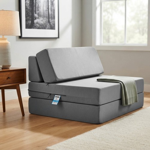 Dual use grey futon sofa - use,