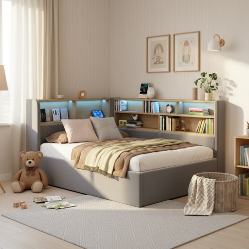 Shaped single sofa bed - single,