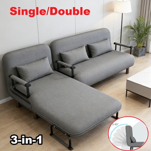 Double single fabric sofa bed - sofa,