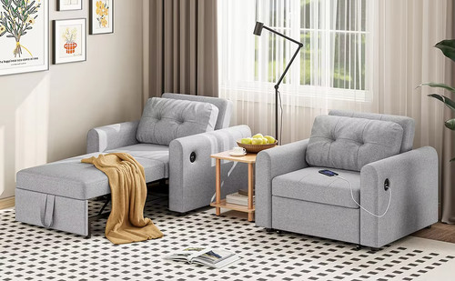 Single sofa bed in 1 - single, bed,